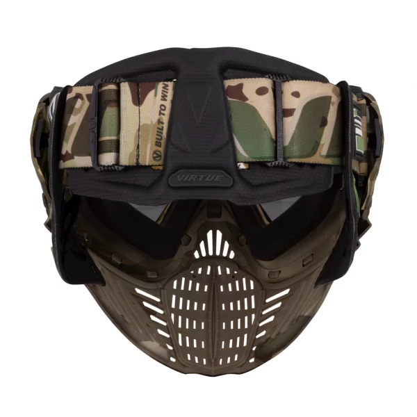 Virtue VIO Contour II - Reality Brush Camo Paintball Mask - Rear View